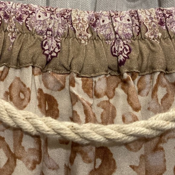 Anthropologie Ollari cream/mauve flowy pants - Bohemian pattern - Large - NWT - Picture 10 of 11